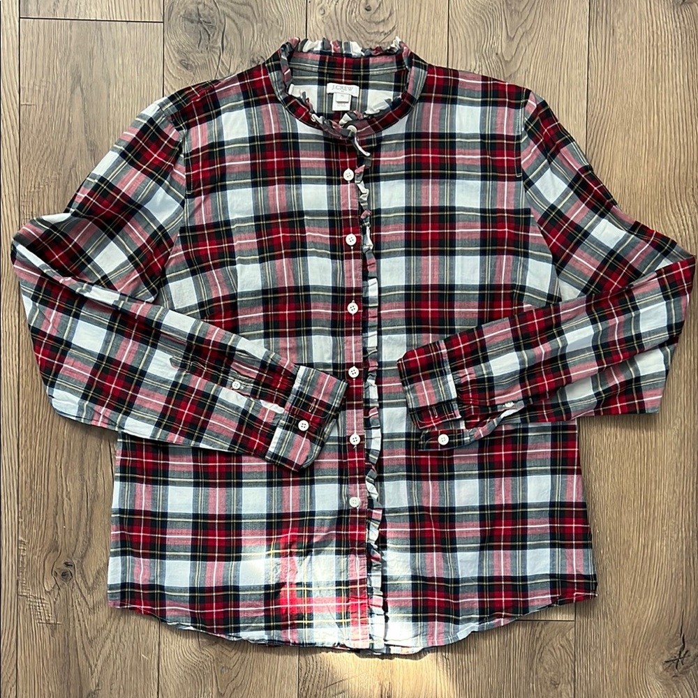 J. CREW Women’s Plaid Shirt - Red and Black